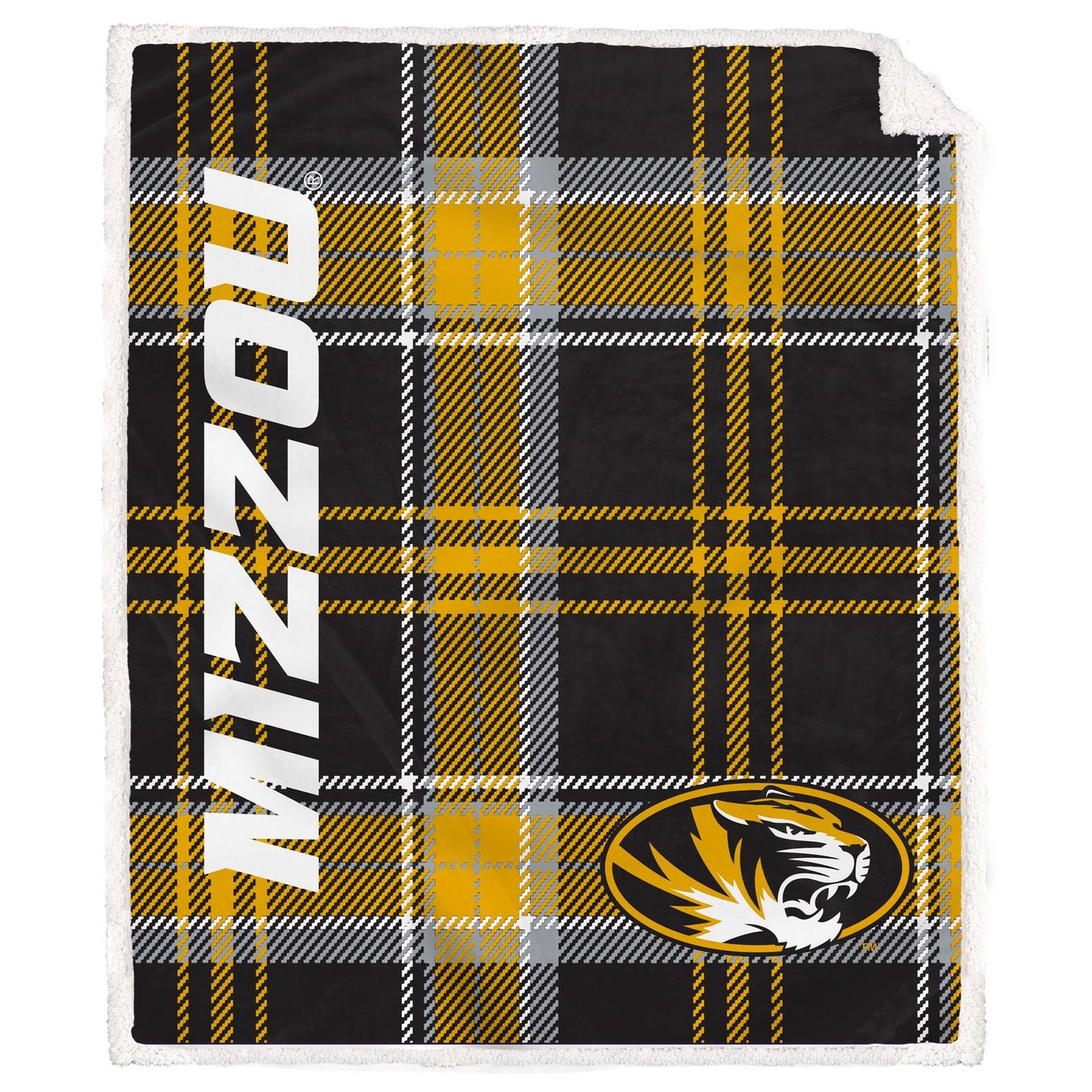 NCAA Playmaker Plaid Ultra Cozy Sherpa Throw