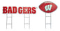 NCAA Wordmark & Football 3 Pack Yard Sign Set