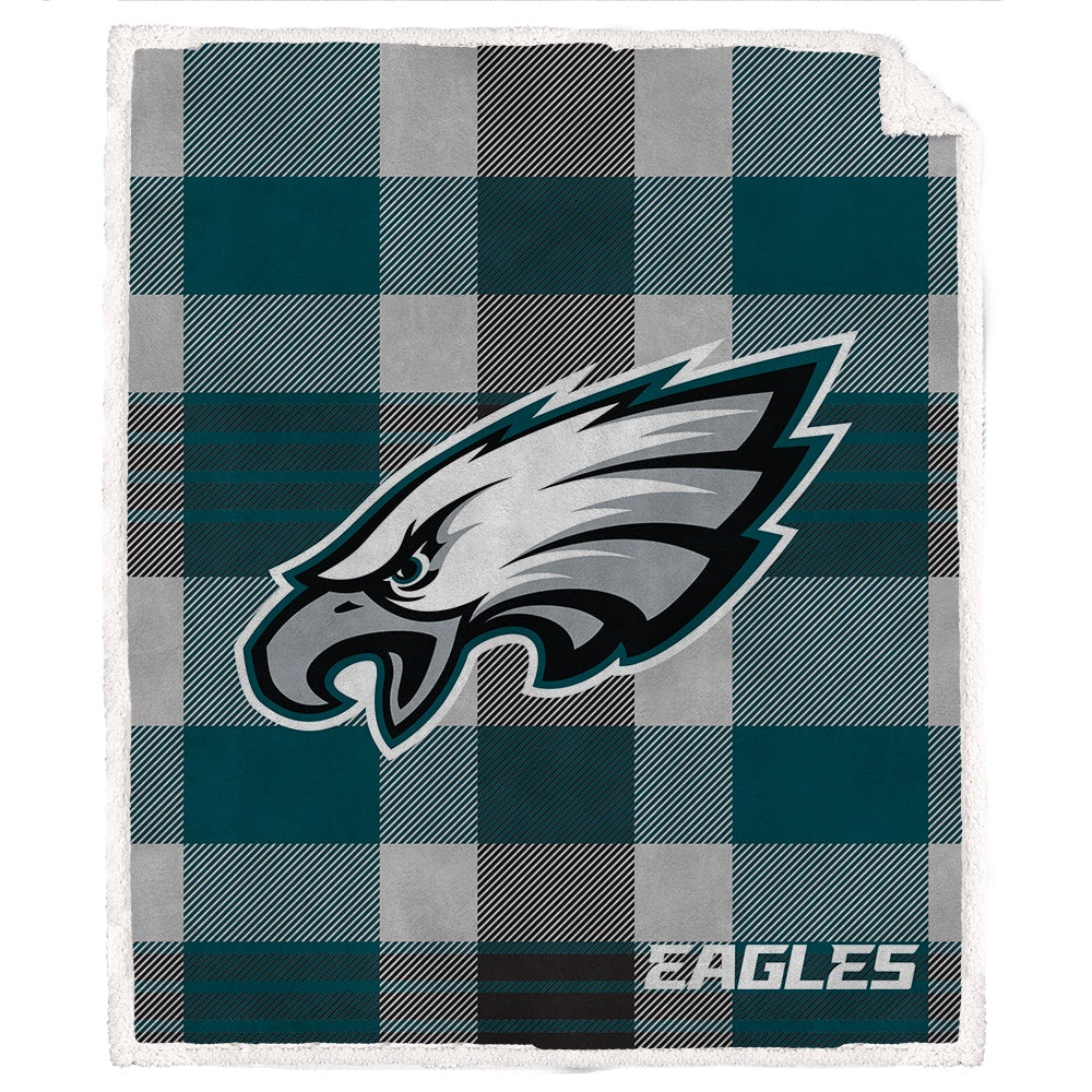 NFL Plaid Steel Royal Plush Sherpa 60x70 Blanket