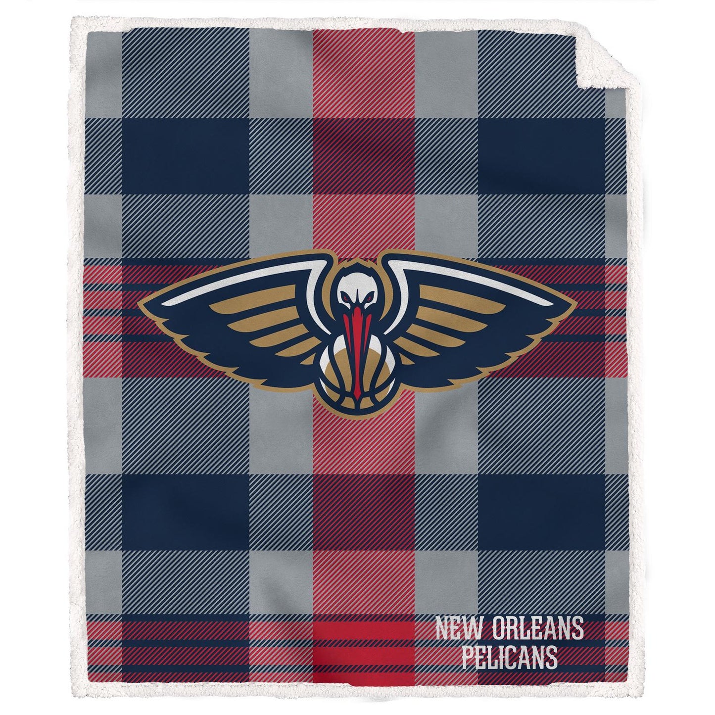 NBA Plaid Steel Royal Plush Sherpa 60x70 Blanket