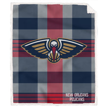 Load image into Gallery viewer, NBA Plaid Steel Royal Plush Sherpa 60x70 Blanket
