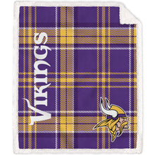 Load image into Gallery viewer, NFL Playmaker Plaid Ultra Cozy Sherpa Throw
