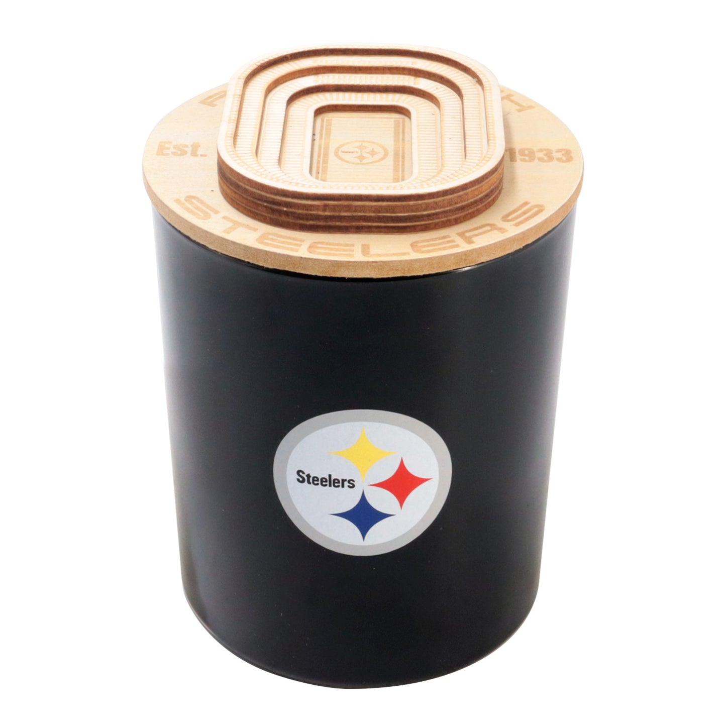 NFL Stadium Wood Top Glass Candle