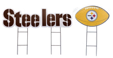 Load image into Gallery viewer, NFL Wordmark &amp; Football 3 Pack Yard Sign Set
