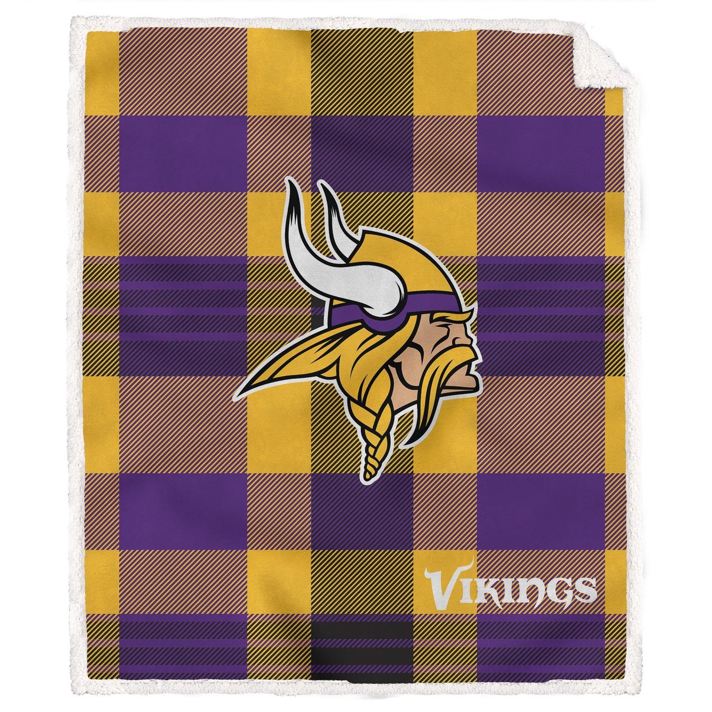 NFL Plaid Steel Royal Plush Sherpa 60x70 Blanket