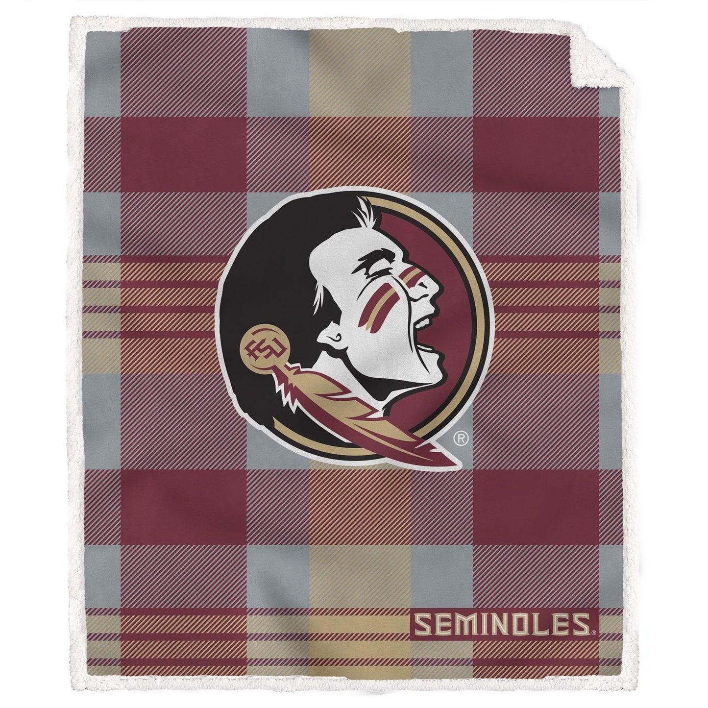 NCAA Plaid Steel Royal Plush Sherpa 60x70 Blanket