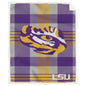 NCAA Plaid Steel Royal Plush Sherpa 60x70 Blanket
