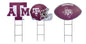 NCAA Wordmark & Football 3 Pack Yard Sign Set