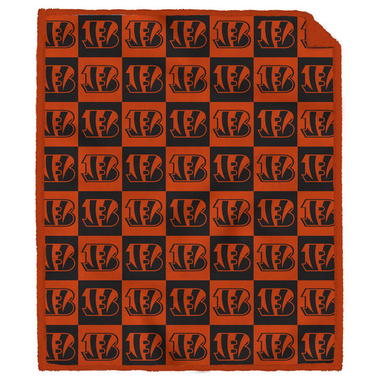 NFL Tonal Logo Box Ultra Cozy Team Color 60x70 Sherpa Blanket