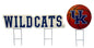 NCAA Wordmark & Football 3 Pack Yard Sign Set