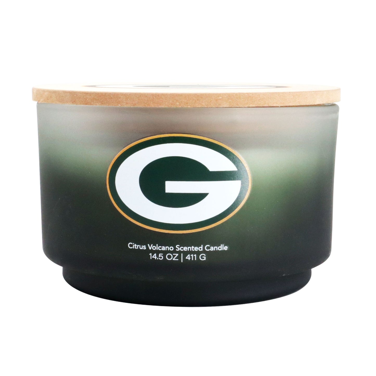 NFL Glass Gradient 14.5 oz Candle Print Wood Top