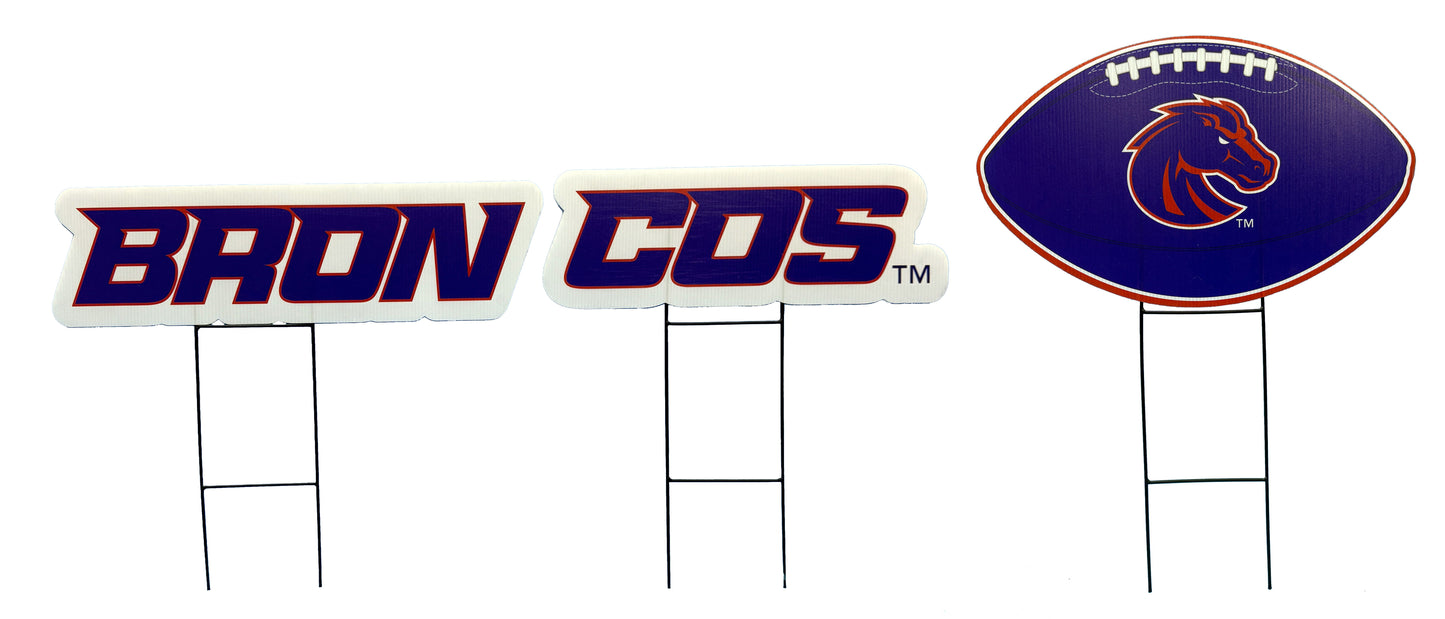 NCAA Wordmark & Football 3 Pack Yard Sign Set
