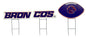 NCAA Wordmark & Football 3 Pack Yard Sign Set