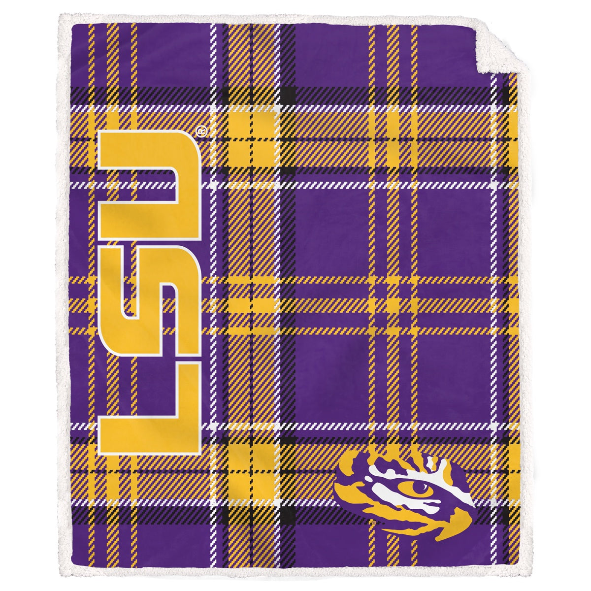 NCAA Playmaker Plaid Ultra Cozy Sherpa Throw