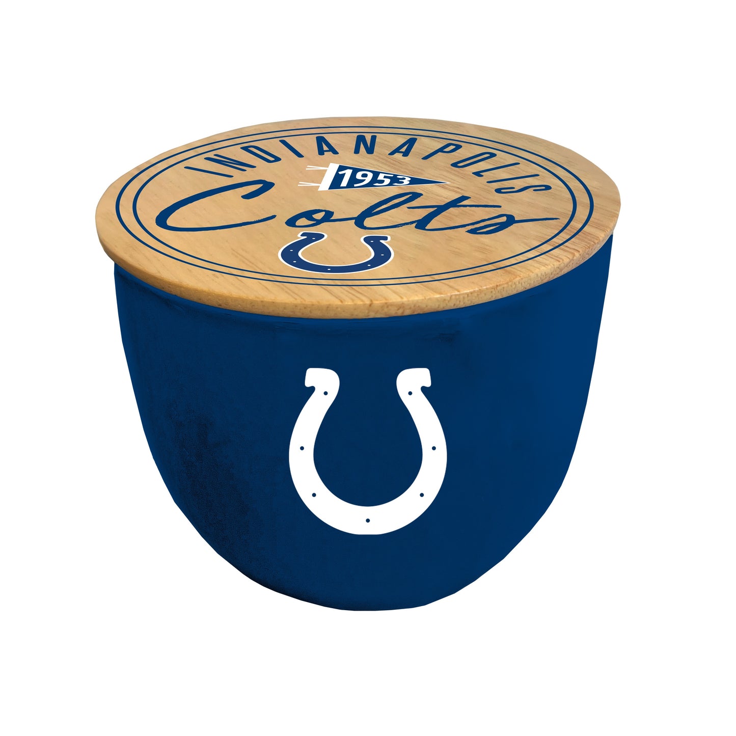 NFL Script Circle Wood Top Ceramic Candle