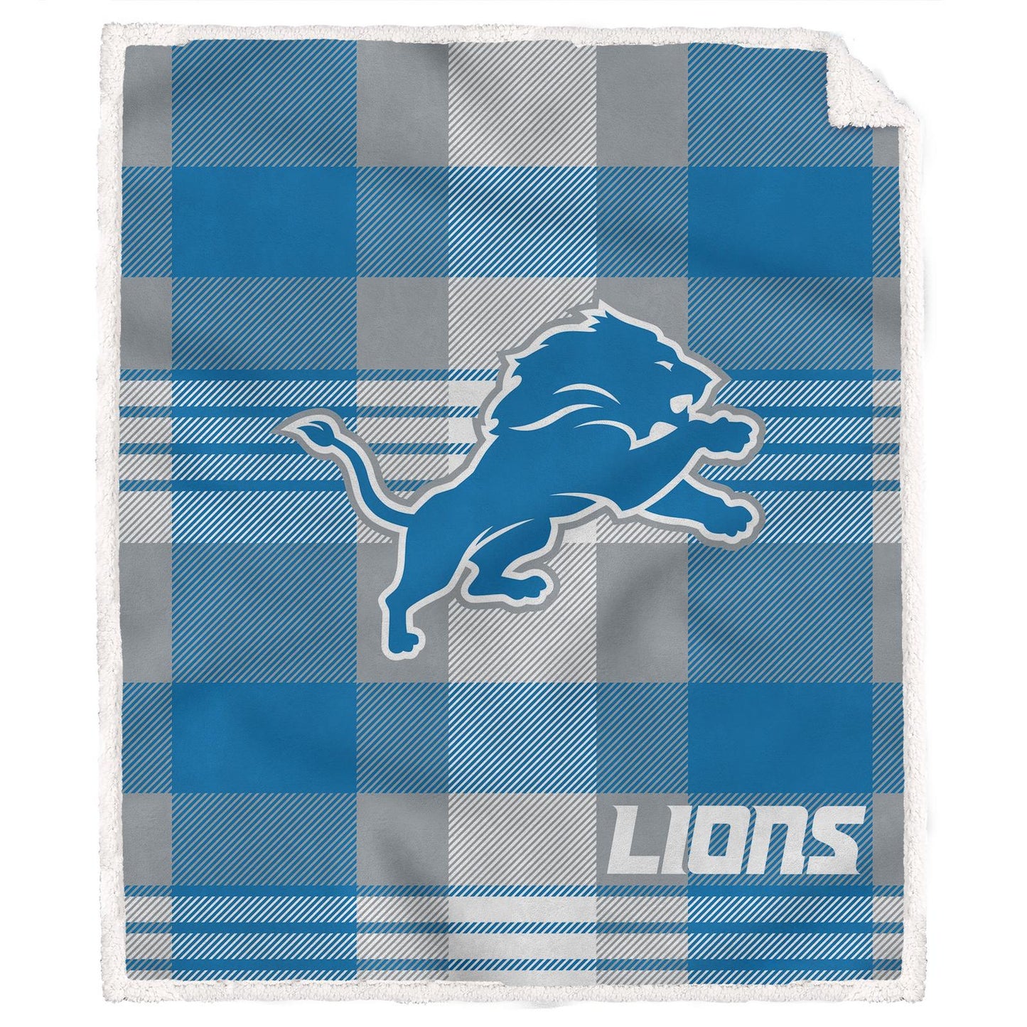 NFL Plaid Steel Royal Plush Sherpa 60x70 Blanket