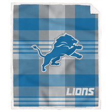 Load image into Gallery viewer, NFL Plaid Steel Royal Plush Sherpa 60x70 Blanket
