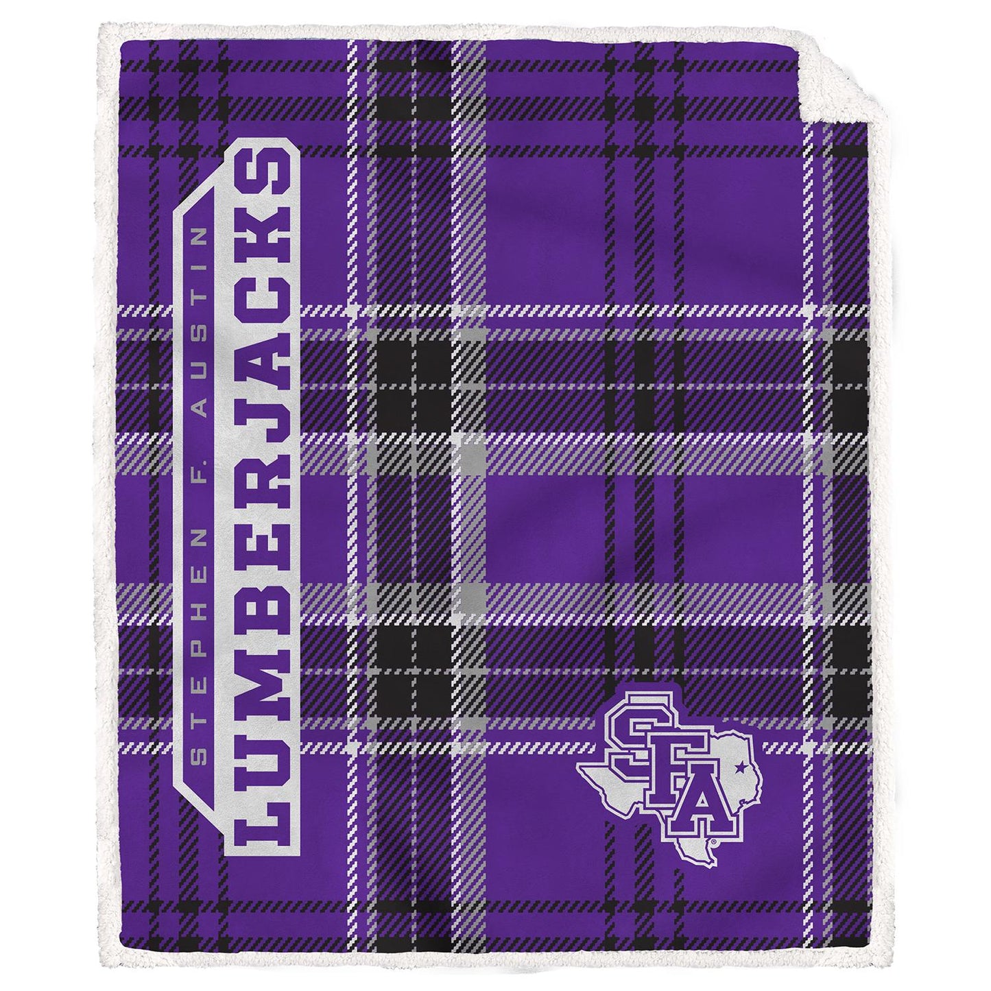 NCAA Playmaker Plaid Ultra Cozy Sherpa Throw