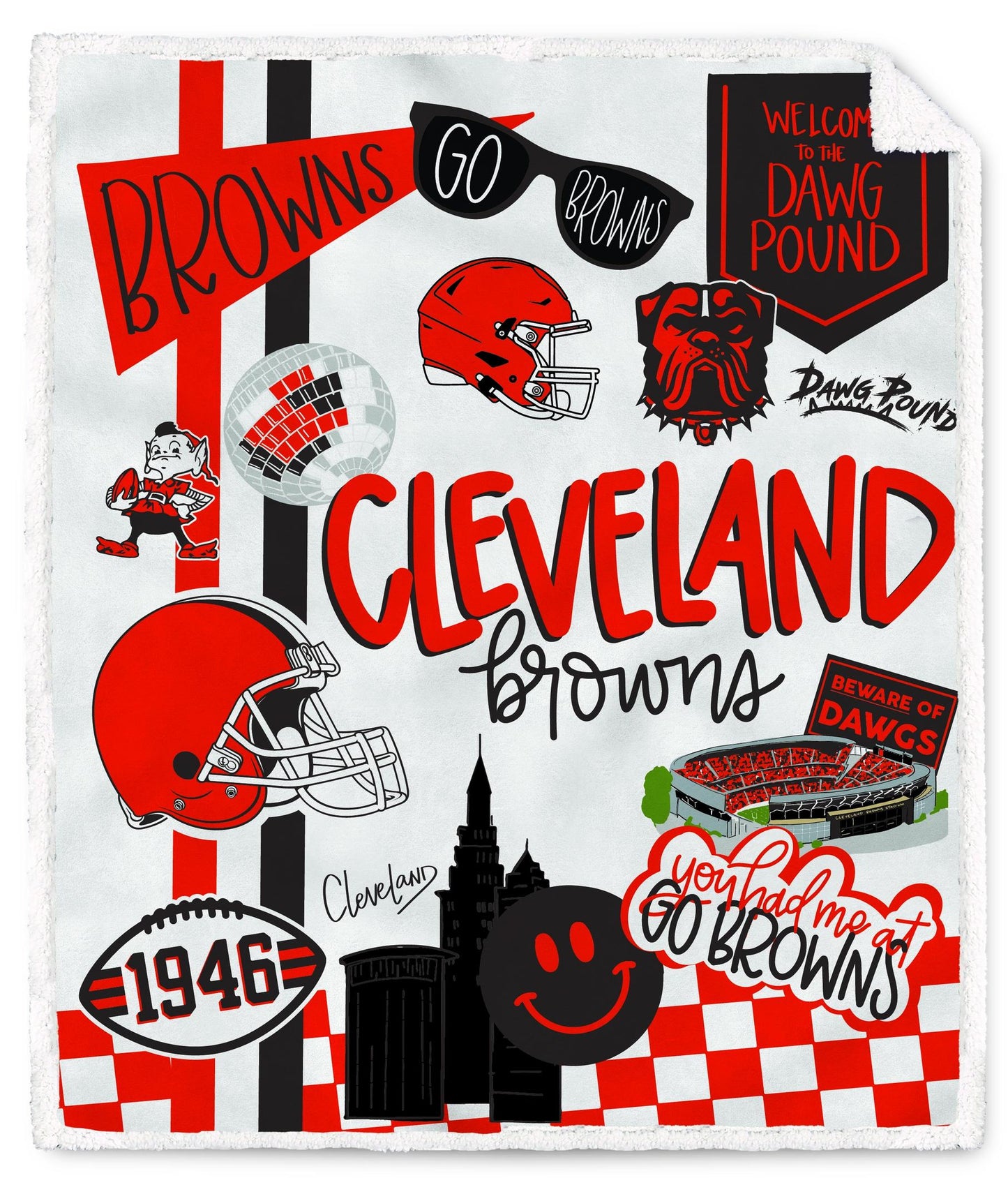 NFL Loco Fan Ultra Cozy 60x70 Sherpa Blanket
