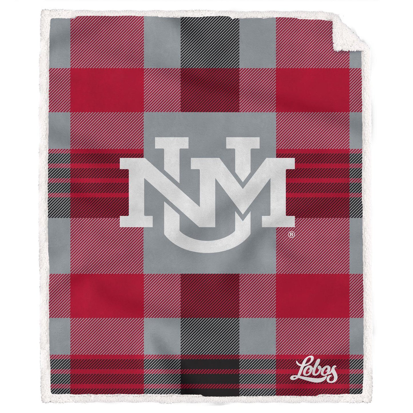 NCAA Plaid Steel Royal Plush Sherpa 60x70 Blanket