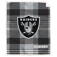 Load image into Gallery viewer, NFL Plaid Steel Royal Plush Sherpa 60x70 Blanket
