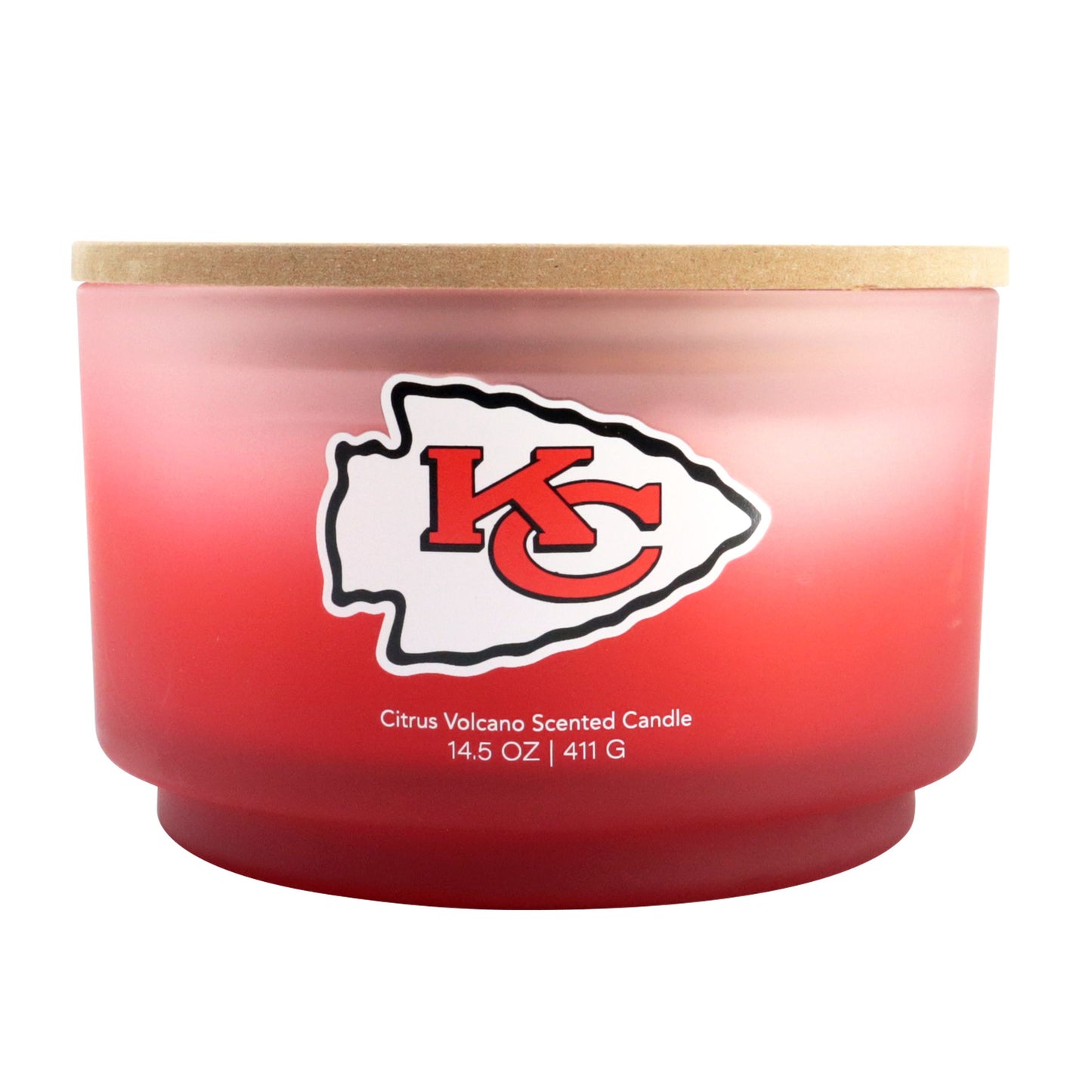 NFL Glass Gradient 14.5 oz Candle Print Wood Top