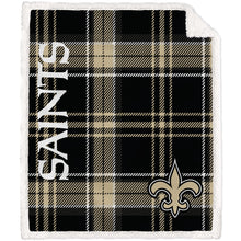 Load image into Gallery viewer, NFL Playmaker Plaid Ultra Cozy Sherpa Throw
