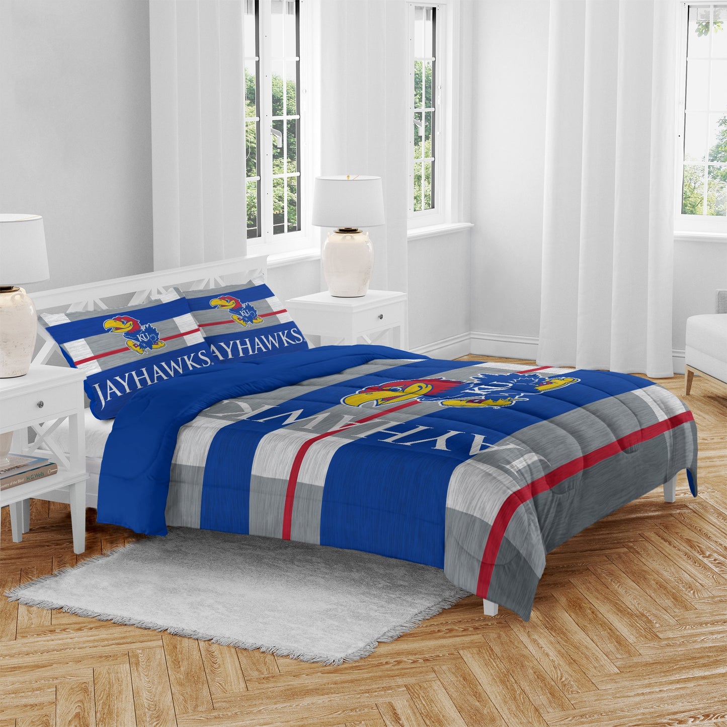 NCAA Heathered Stripe 3 PC Queen Bed in a Bag
