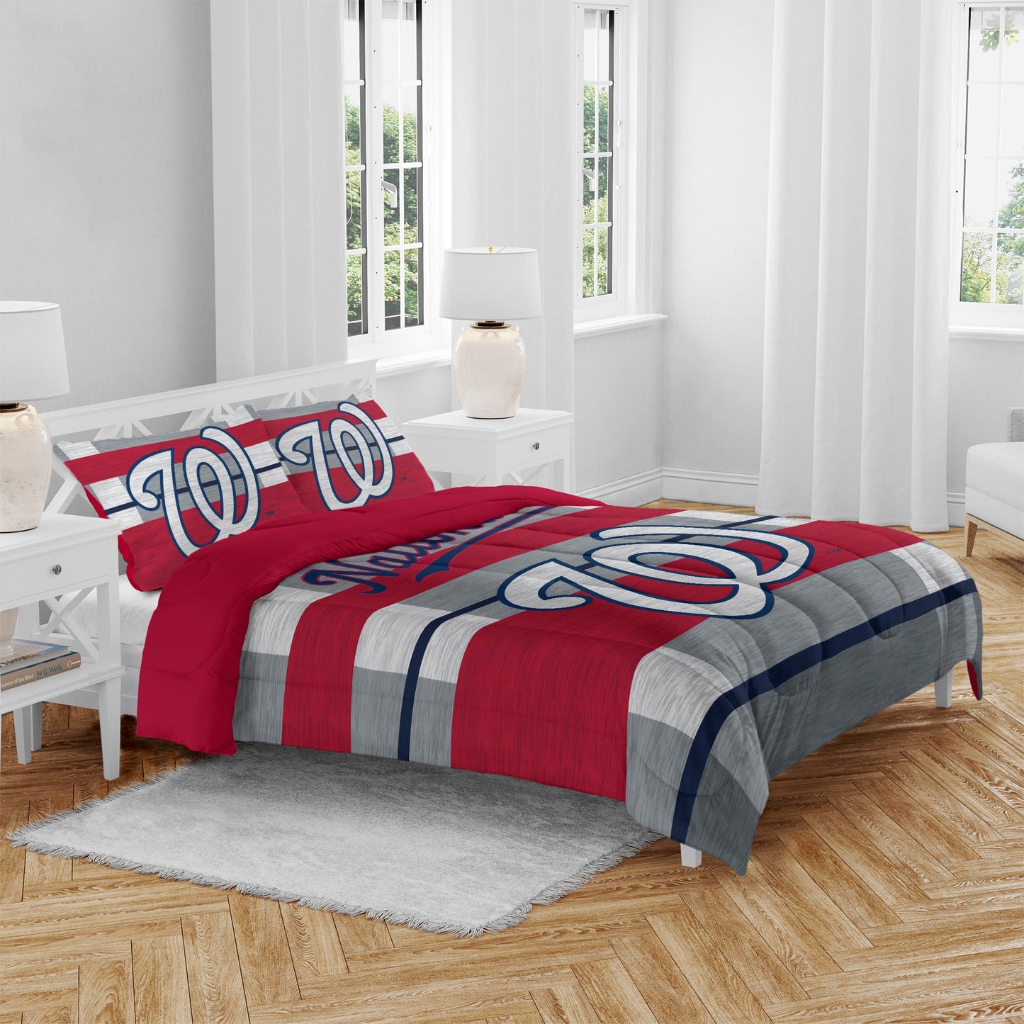 MLB Heathered Stripe 3 PC Queen Bed in a Bag