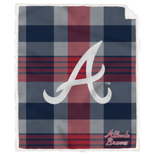 Load image into Gallery viewer, MLB Plaid Steel Royal Plush Sherpa 60x70 Blanket

