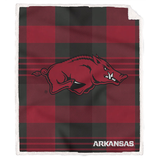 NCAA Plaid Steel Royal Plush Sherpa 60x70 Blanket