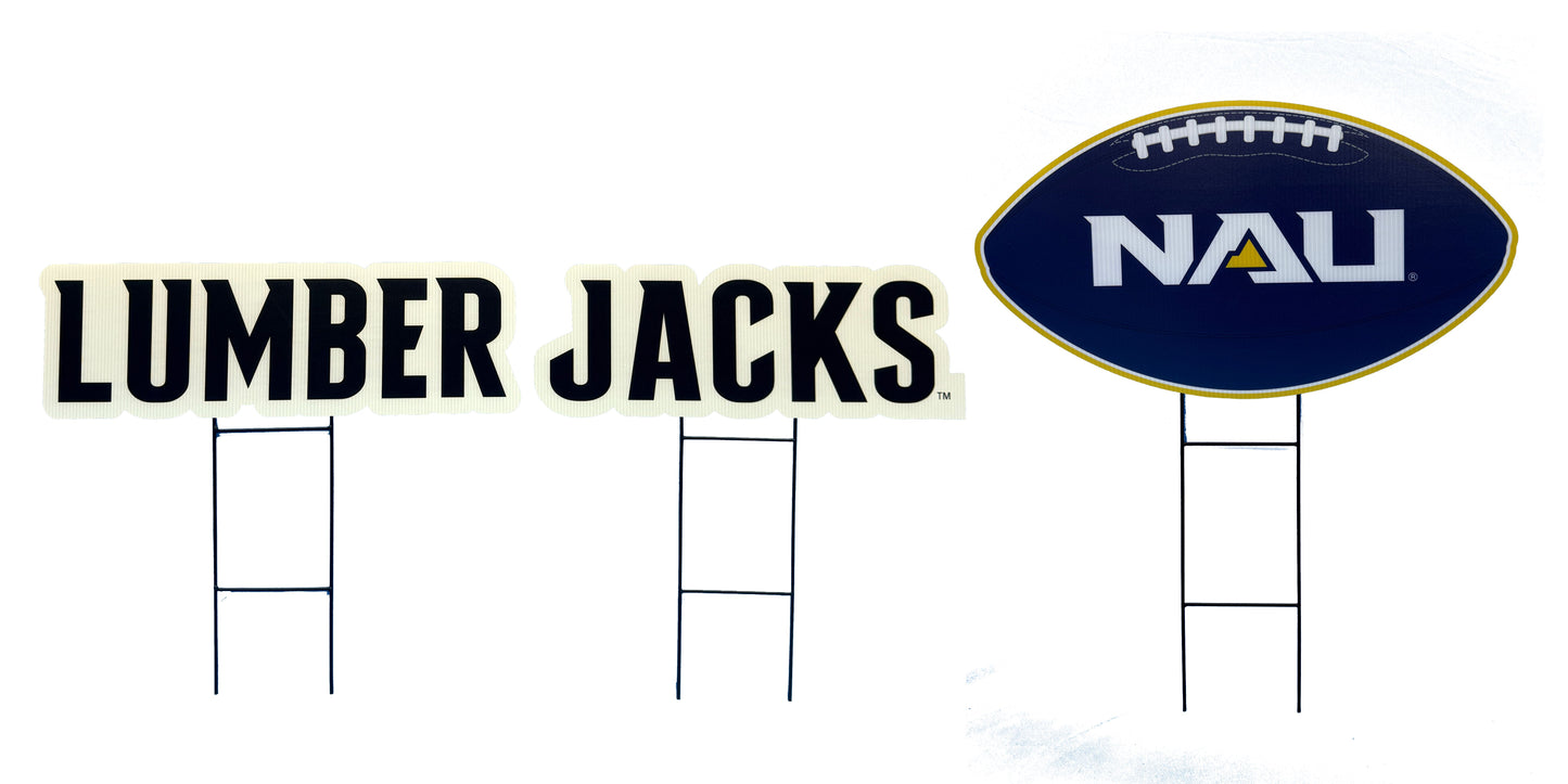 NCAA Wordmark & Football 3 Pack Yard Sign Set