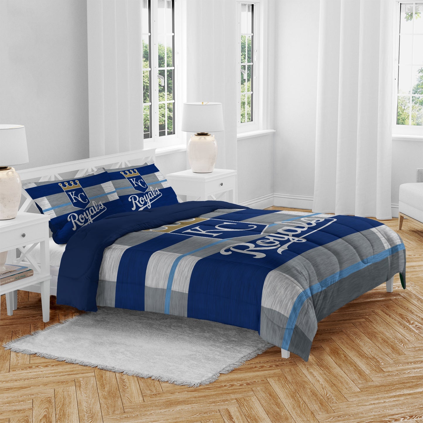 MLB Heathered Stripe 3 PC Queen Bed in a Bag