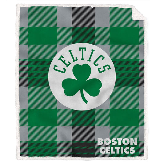 NBA Plaid Steel Royal Plush Sherpa 60x70 Blanket