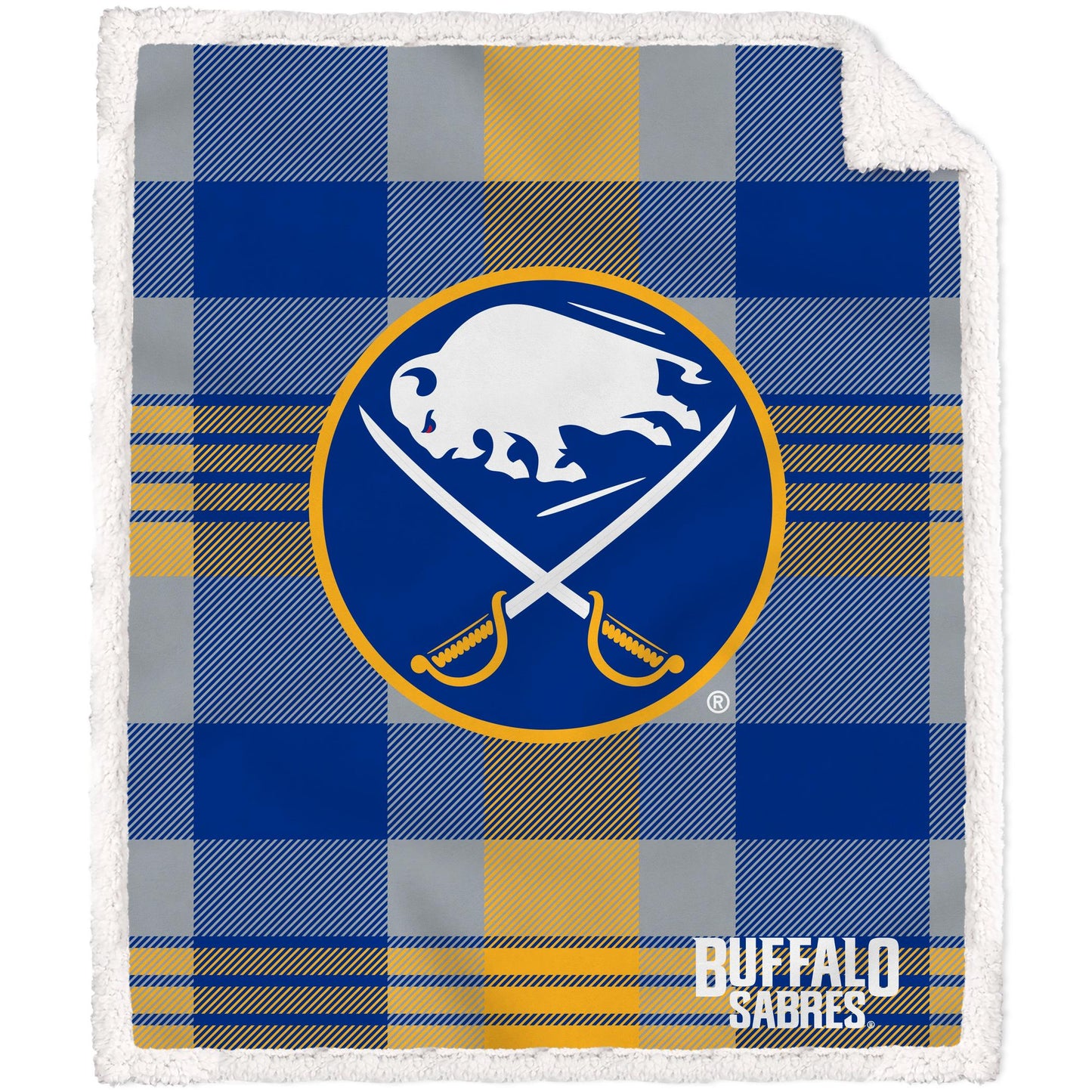 NHL Plaid Steel Royal Plush Sherpa 60x70 Blanket