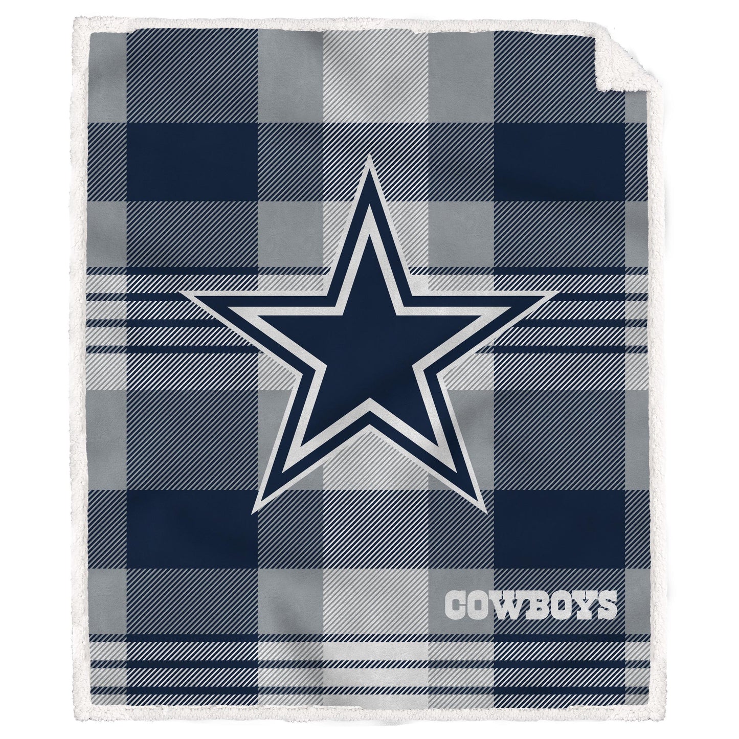 NFL Plaid Steel Royal Plush Sherpa 60x70 Blanket