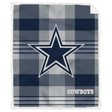 Load image into Gallery viewer, NFL Plaid Steel Royal Plush Sherpa 60x70 Blanket
