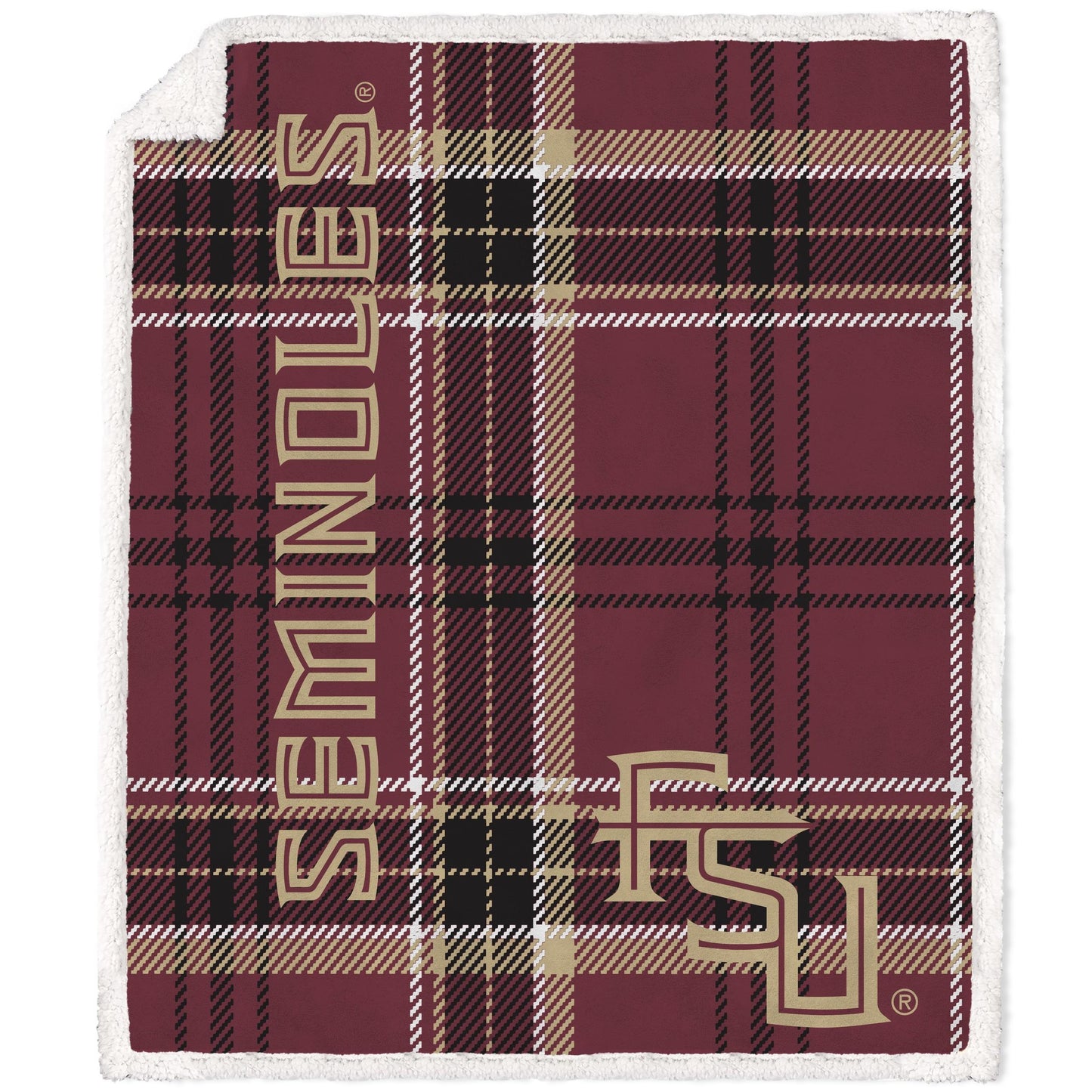 NCAA Playmaker Plaid Ultra Cozy Sherpa Throw