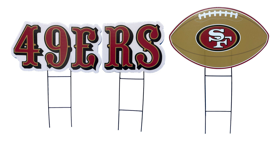 NFL Wordmark & Football 3 Pack Yard Sign Set