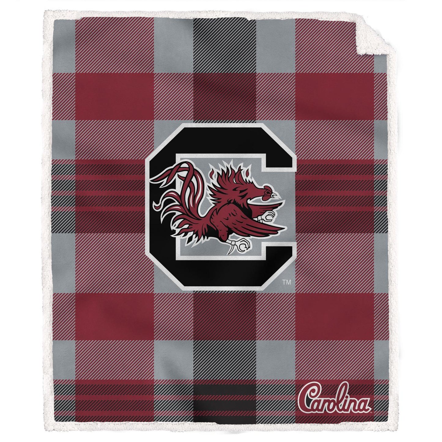 NCAA Plaid Steel Royal Plush Sherpa 60x70 Blanket