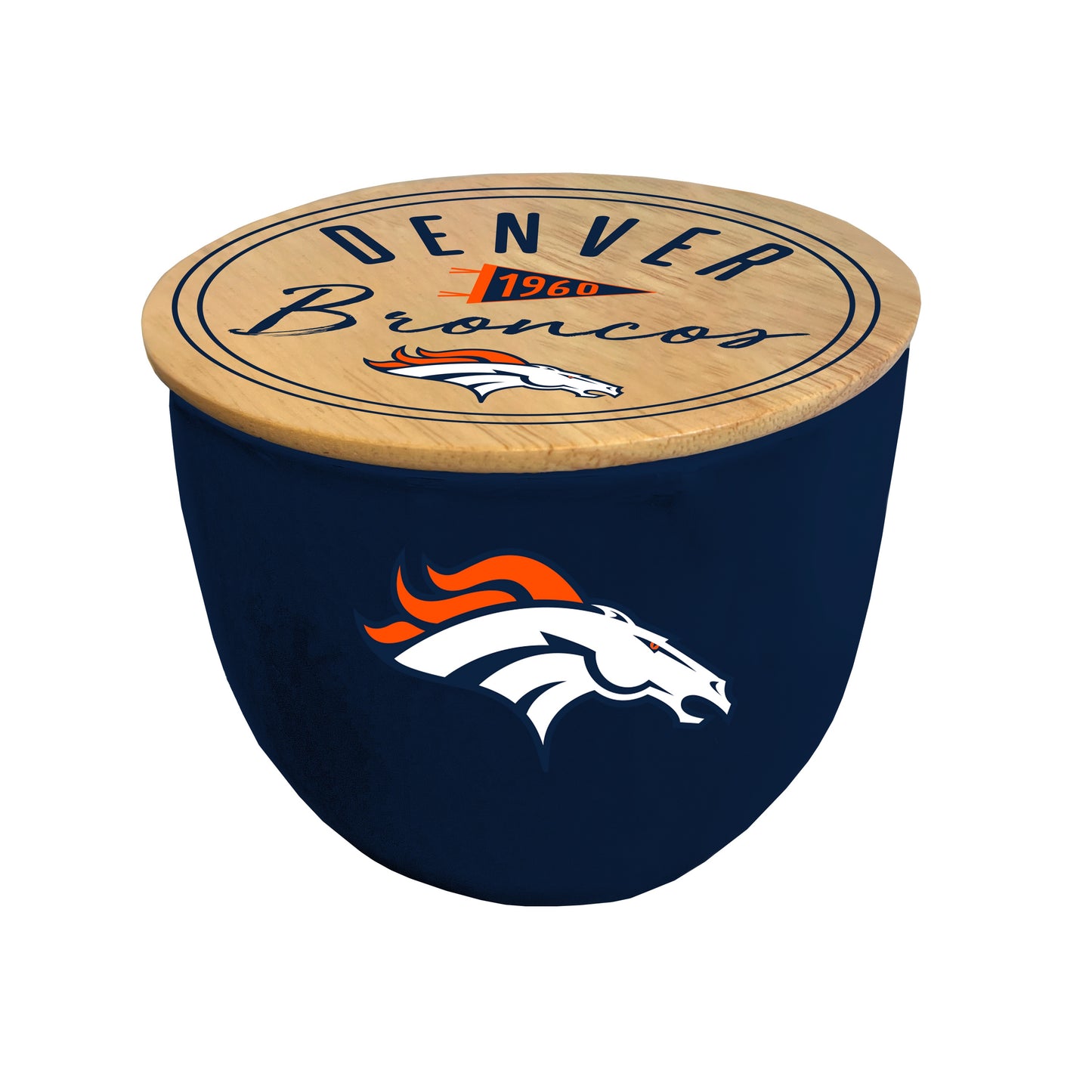 NFL Script Circle Wood Top Ceramic Candle