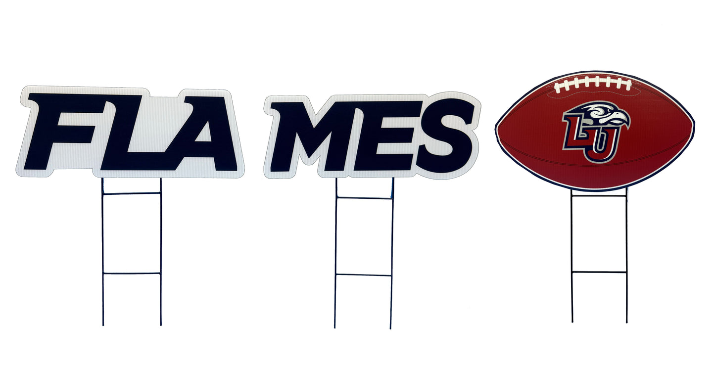 NCAA Wordmark & Football 3 Pack Yard Sign Set