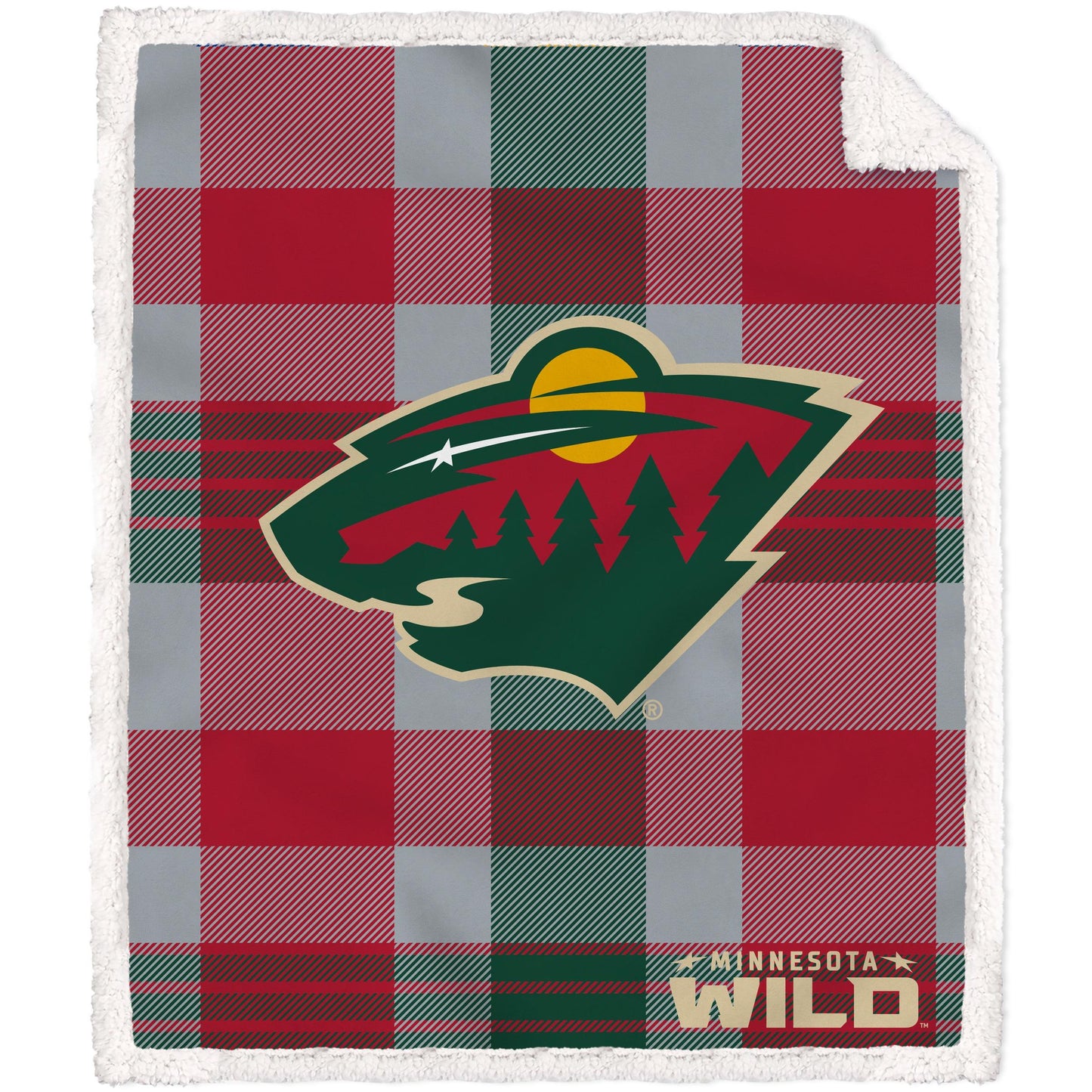NHL Plaid Steel Royal Plush Sherpa 60x70 Blanket