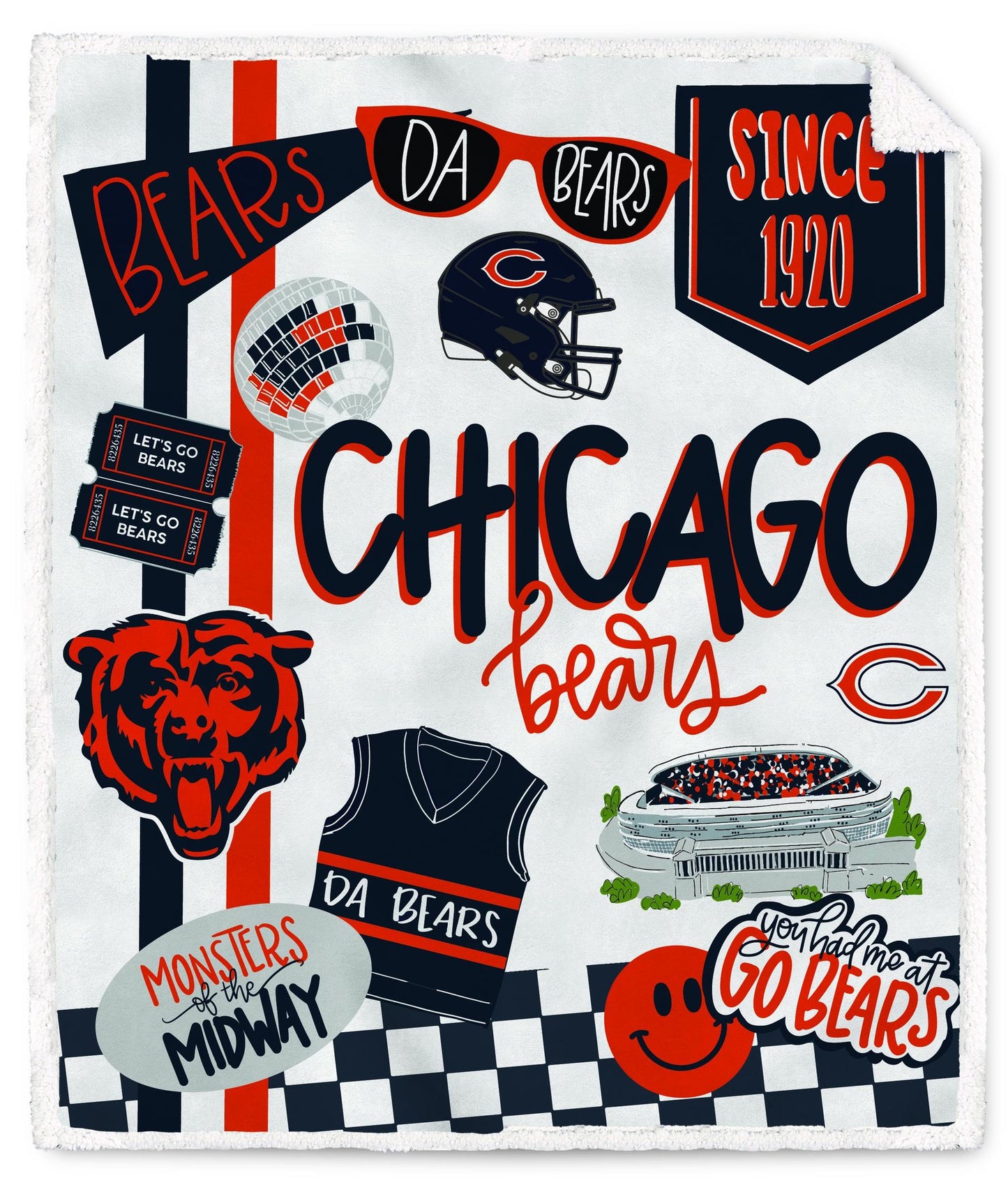 NFL Loco Fan Ultra Cozy 60x70 Sherpa Blanket