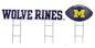 NCAA Wordmark & Football 3 Pack Yard Sign Set