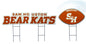 NCAA Wordmark & Football 3 Pack Yard Sign Set