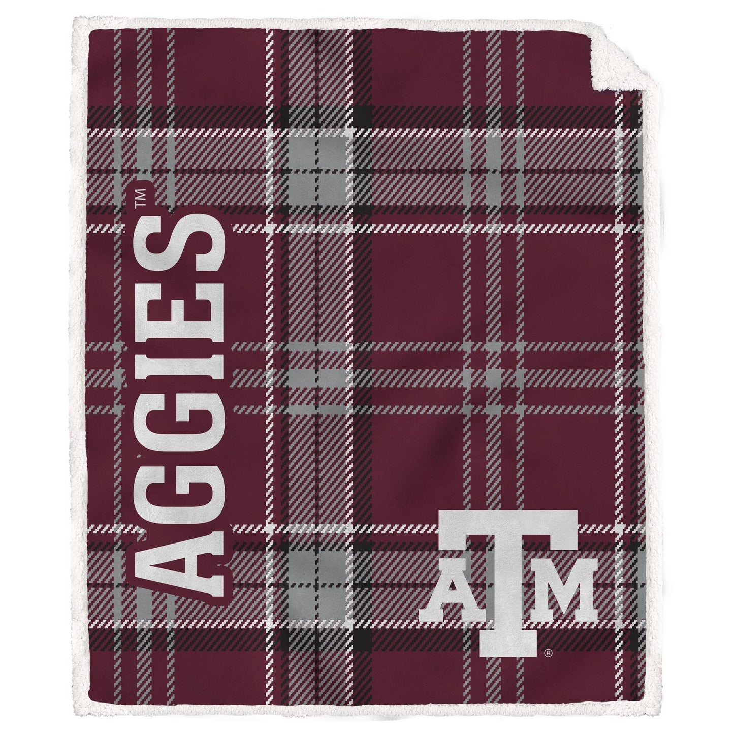 NCAA Playmaker Plaid Ultra Cozy Sherpa Throw