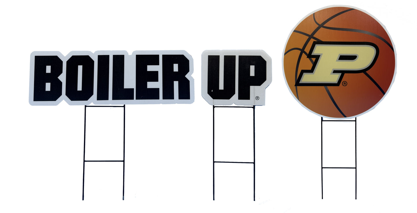 NCAA Wordmark & Football 3 Pack Yard Sign Set