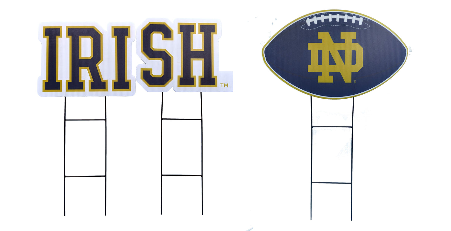 NCAA Wordmark & Football 3 Pack Yard Sign Set