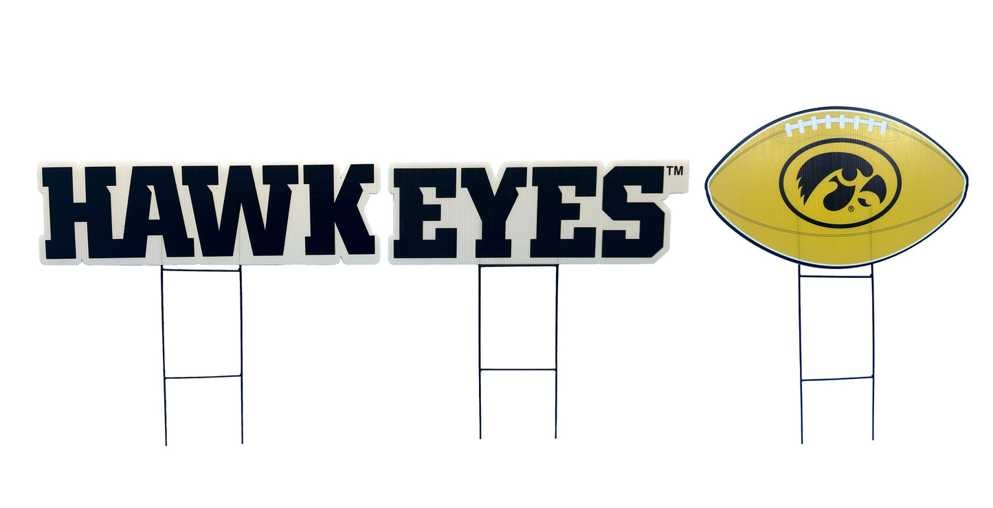 NCAA Wordmark & Football 3 Pack Yard Sign Set